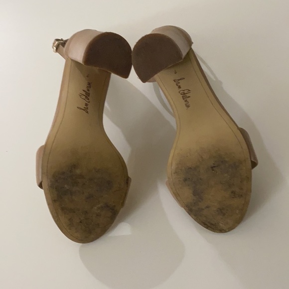 Sam Edelman YARO BLOCK HEEL SANDAL Soft Beige Leather - Picture 6 of 7